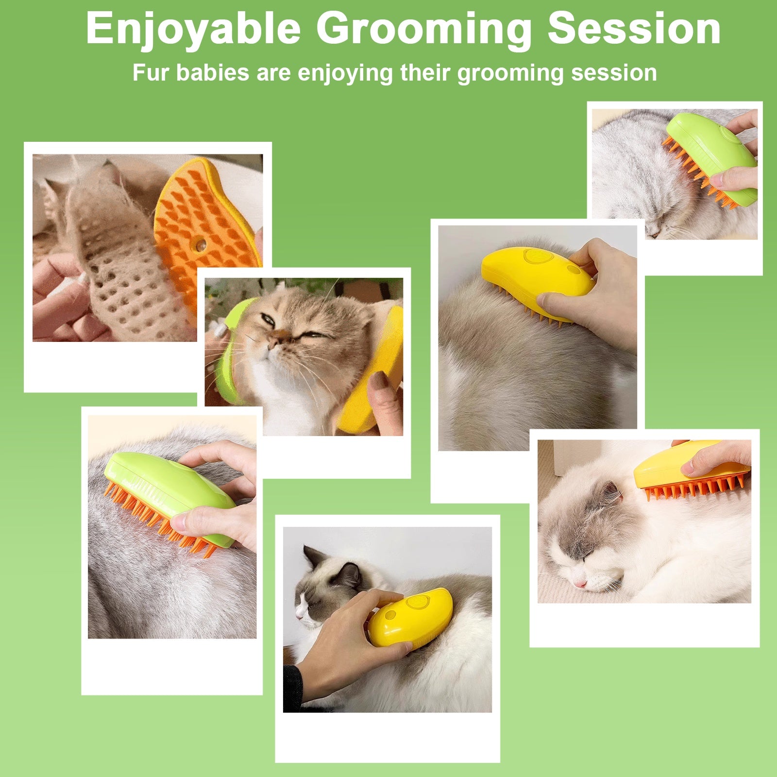 Cat Steam Brush for Shedding – 3-in-1 Steamer Grooming Comb for Cats & Dogs, Rechargeable Pet Hair Remover