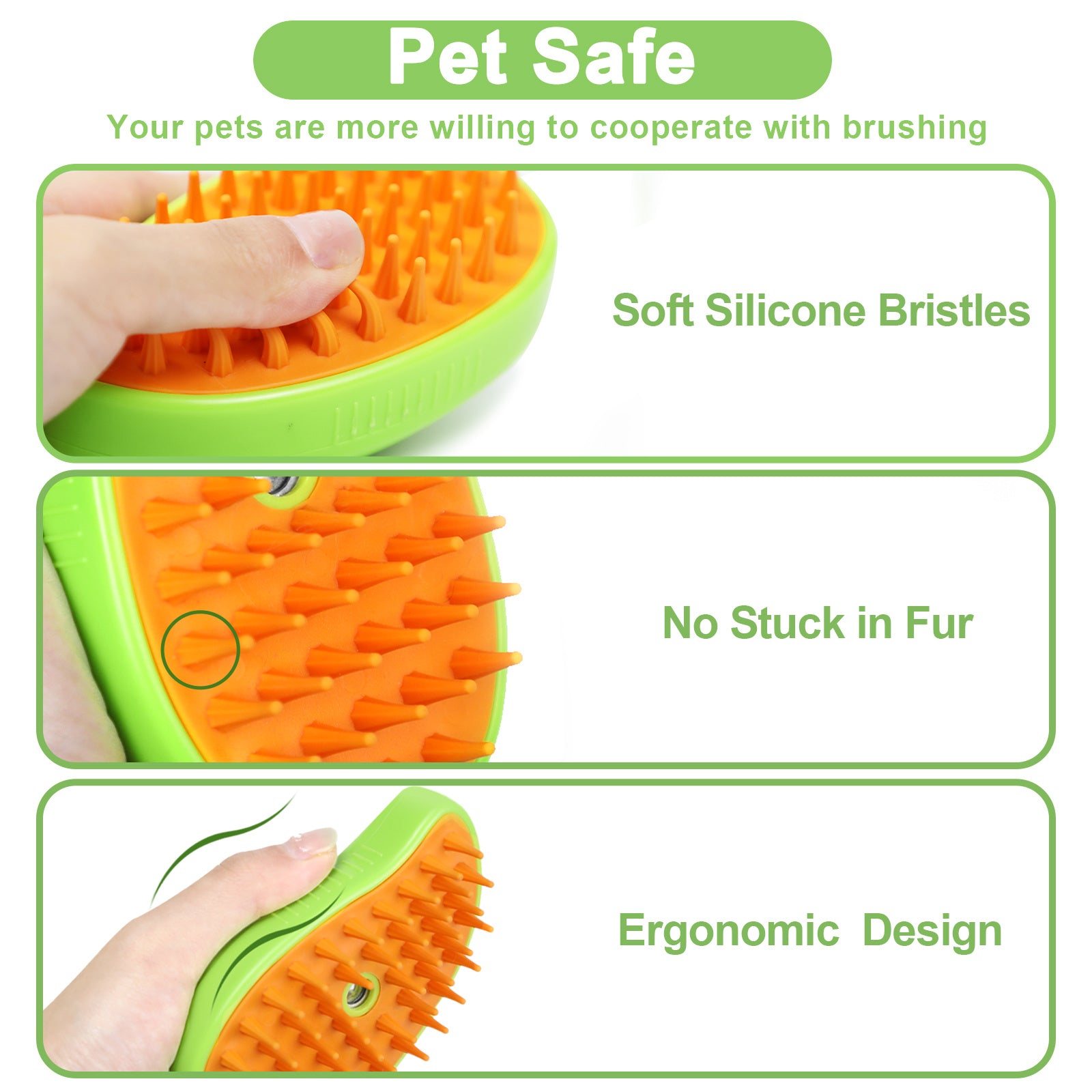 Cat Steam Brush for Shedding – 3-in-1 Steamer Grooming Comb for Cats & Dogs, Rechargeable Pet Hair Remover